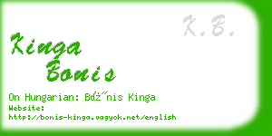 kinga bonis business card